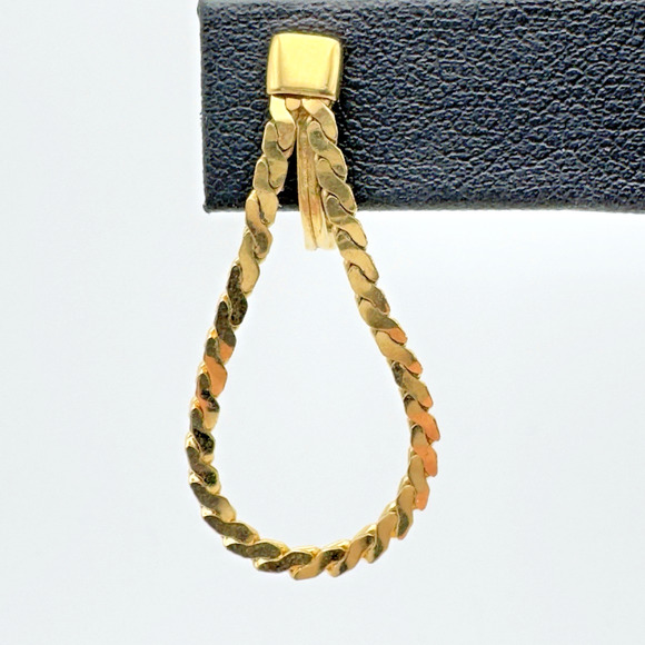 Vintage Monet Serpentine Chain Earrings Dangle Clip On 1.5" - Picture 2 of 6